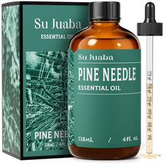 Pine Needle Essential Oil bottle with amber glass and dropper