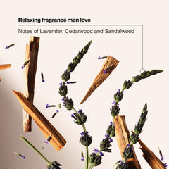 Sandalwood and lavender fragrance note on Suave Barber Essentials products.