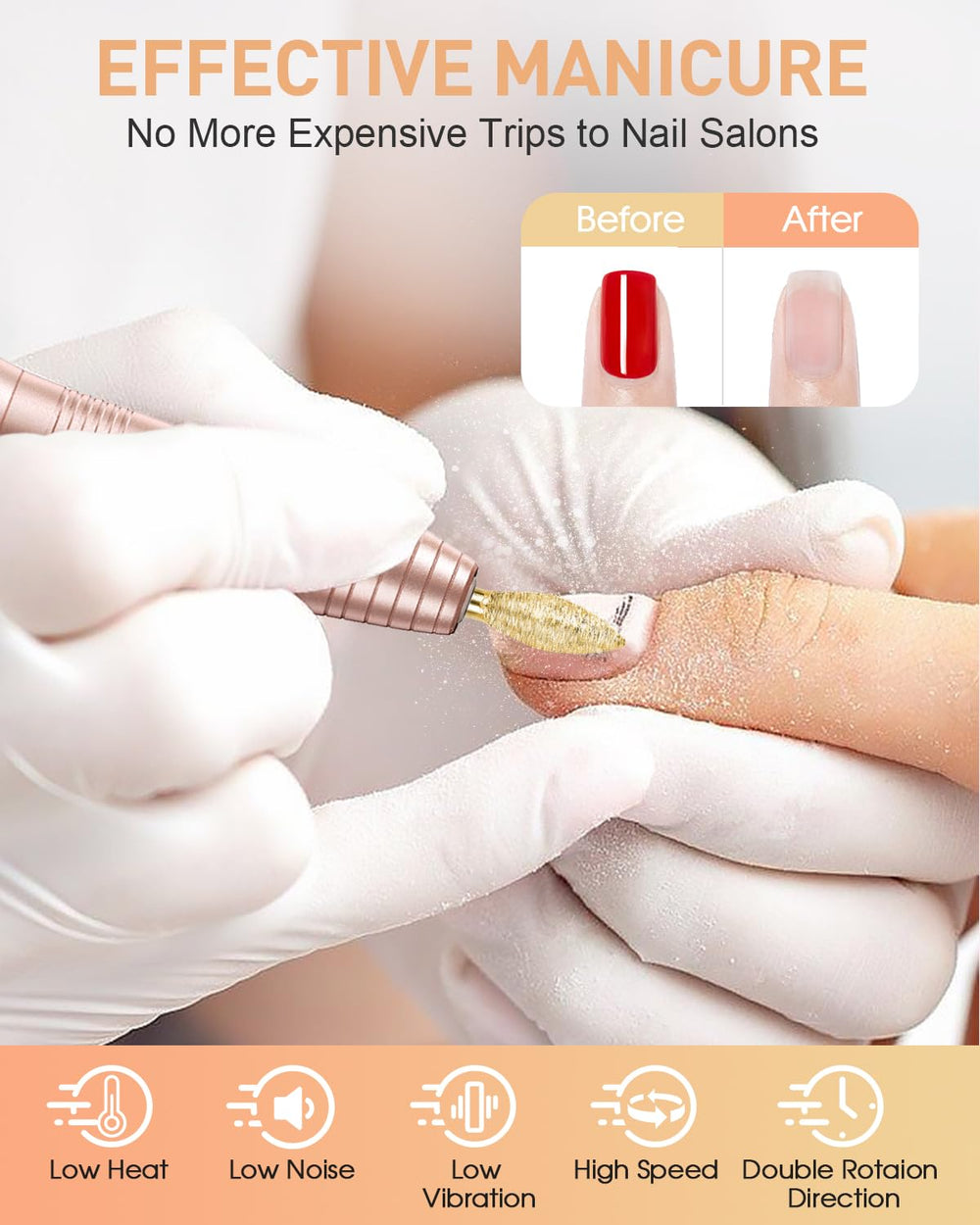 SUBAY electric nail file with six bits for versatile shaping.