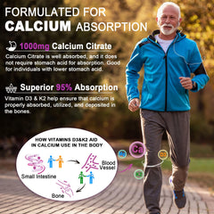 Vitamin D3 and Vitamin K2 icons with calcium gummies