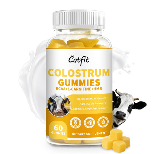 Front view of Sugar-Free Colostrum Gummies orange flavor 60-pack