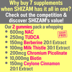 Gummy close-up highlighting 7-in-1 holistic health ingredients