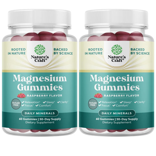 Berry-flavored vegan magnesium gummies for adults in a bottle