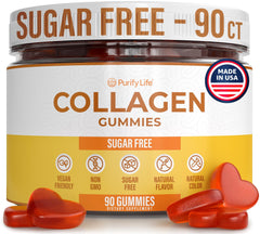 Sugar-free marine collagen gummies bottle showing 90 chews