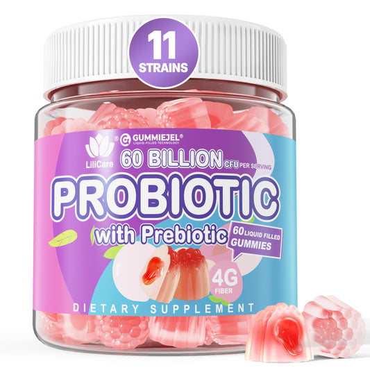 Sugar Free Probiotic Gummies Peach flavor bottle and label
