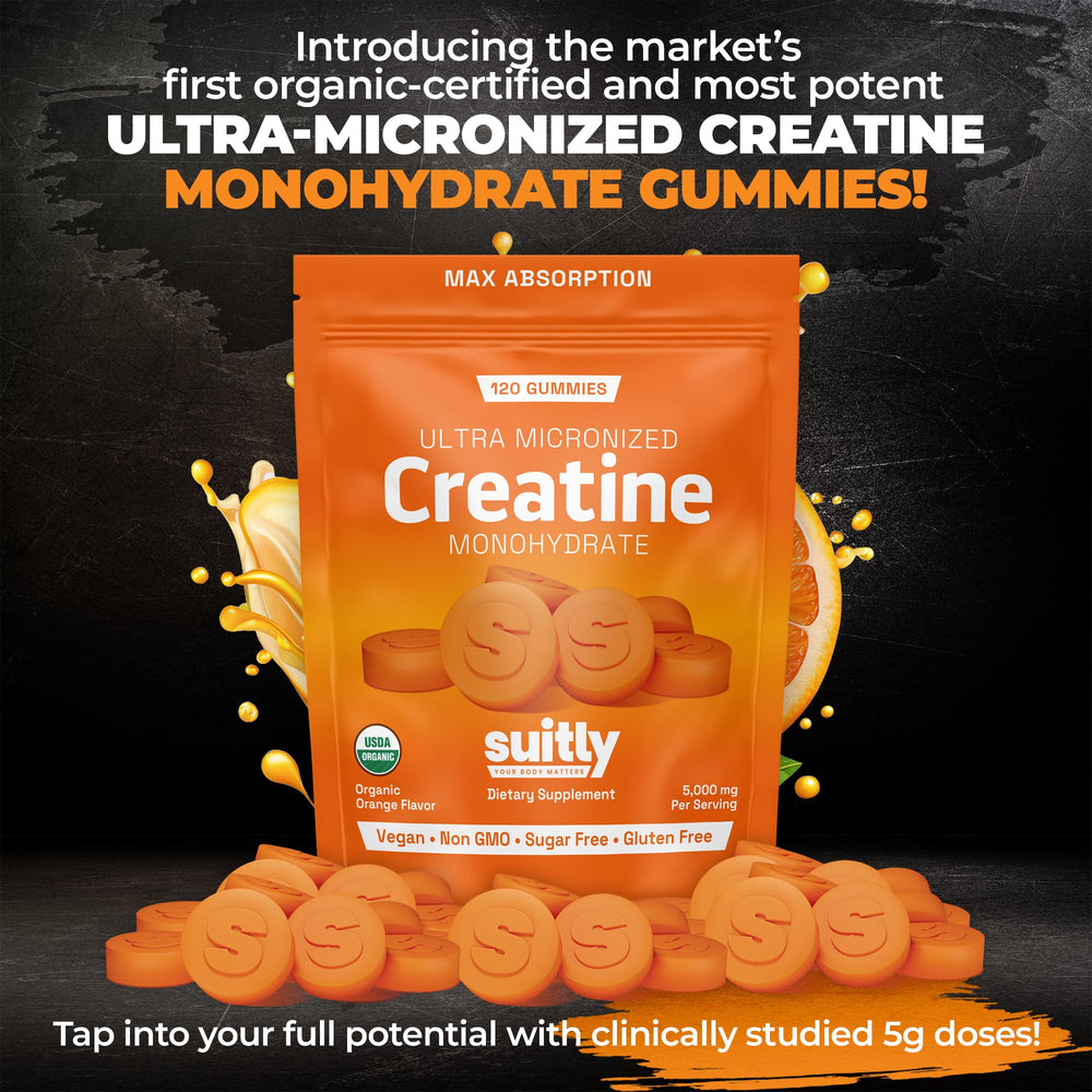 Sugar-free, vegan and gluten-free creatine gummies