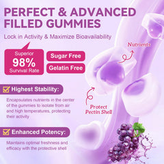 Bottle of sugar-free vegan grape gummies