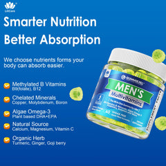 Sugar-free, vegan multivitamin gummies with monk fruit