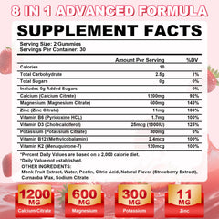 Sugar-free vegan strawberry calcium citrate gummies.
