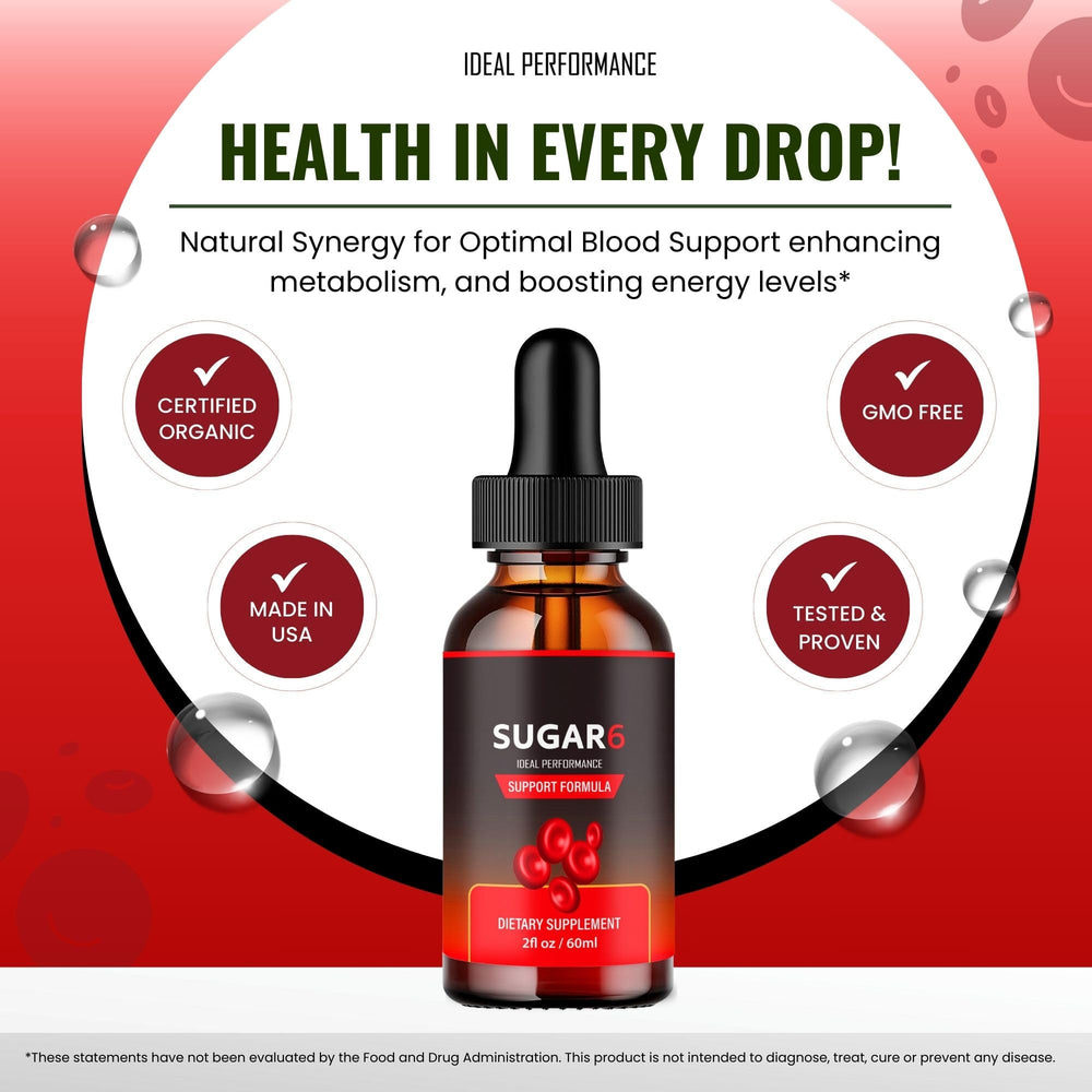Illustration showing Sugar6 Drops dosage
