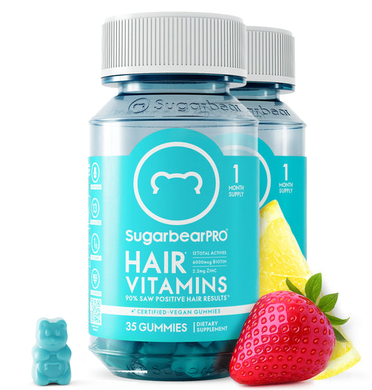 SugarBear Hair Vitamin Gummies bottle label Biotin 6000mcg