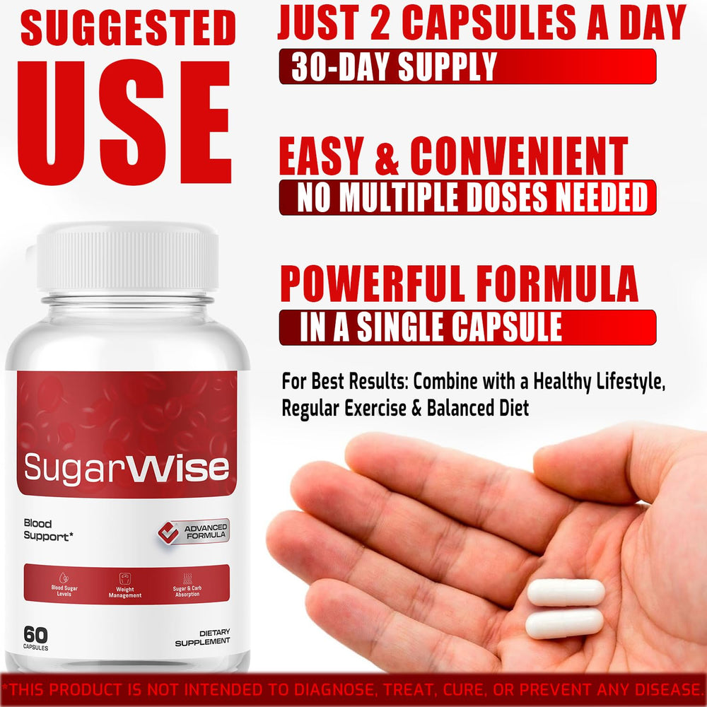 SugarWise support pills packaged for sale