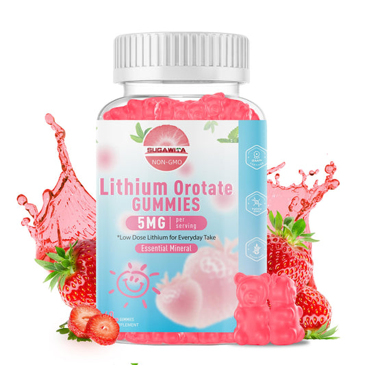 SUGAWITA Lithium Orotate Gummies bottle label showing 60 count