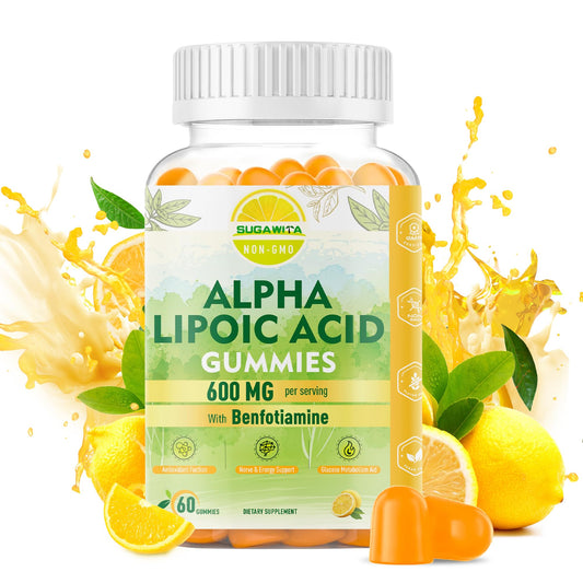 SUGAWITA R-Alpha Lipoic Acid 600mg gummy bottle on white background