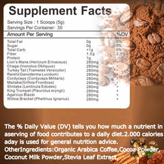 Close-up of mushroom extract blend including Cordyceps and Chaga
