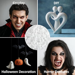Vampire teeth fangs crafted from moldable beads