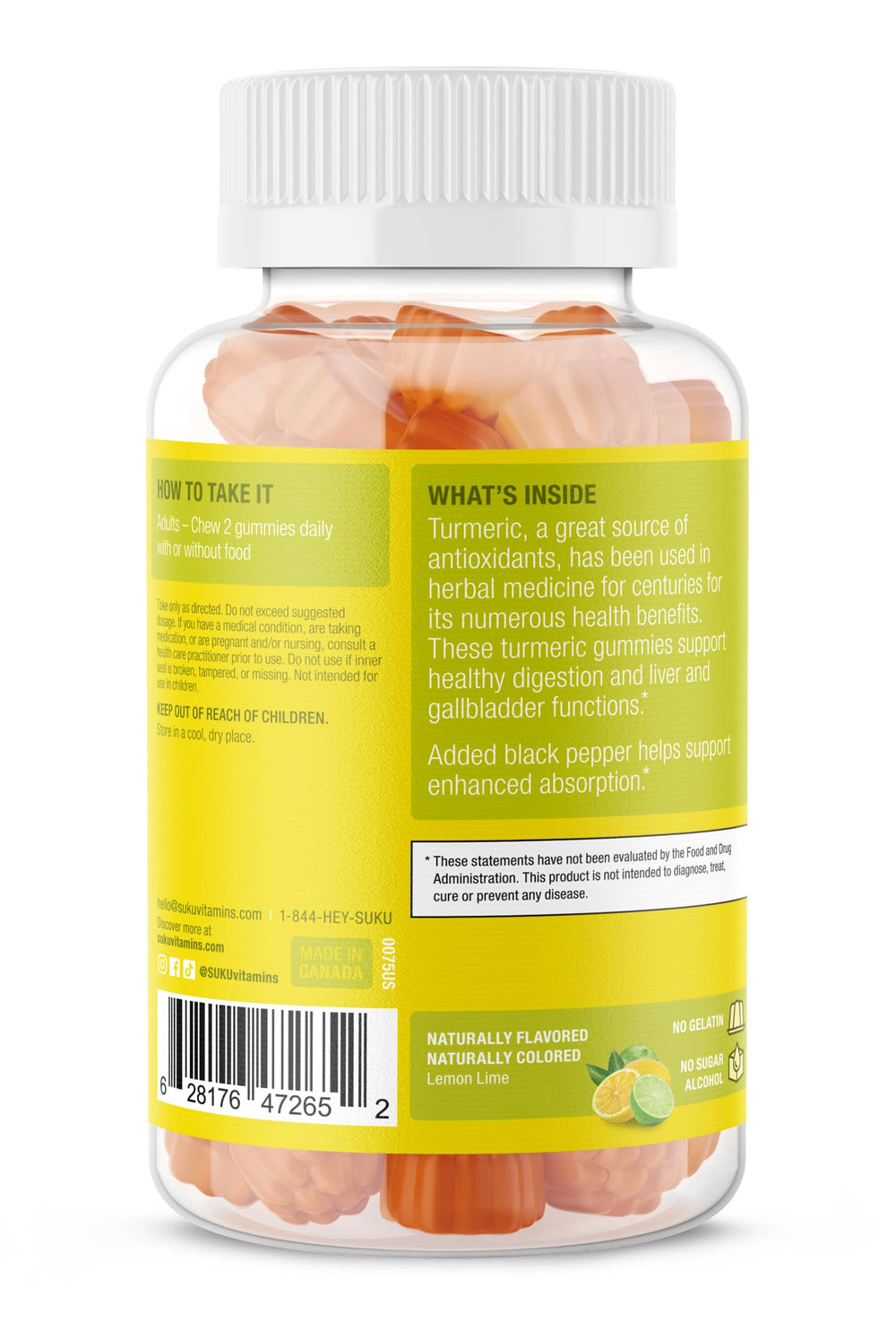 Canada-made vegan-friendly turmeric gummy product with vegan formula