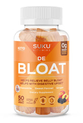 Bottle of SUKU Vitamins Debloat on white background