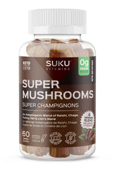 SUKU Vitamins Super Mushroom Gummies with Reishi, Chaga, Turkey Tail, and Lion's Mane - 50 Count