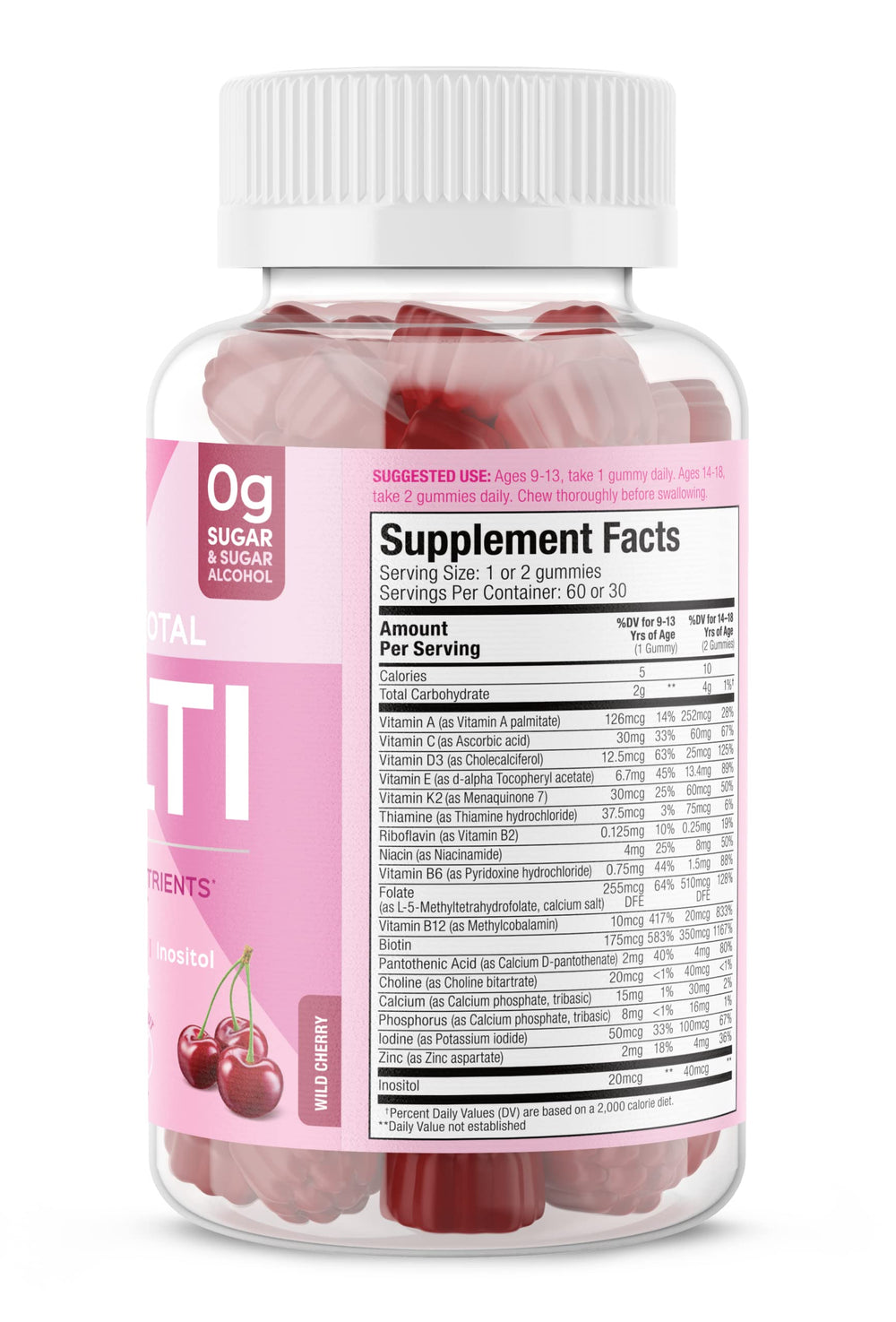 SUKU Teen Girl Multivitamin Gummies bottle on a clean surface
