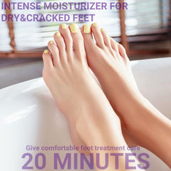 SULADEC foot mask with shea butter smooths dry skin.