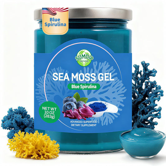SumDIP Sea Moss Gel with Blue Spirulina 10oz bottle