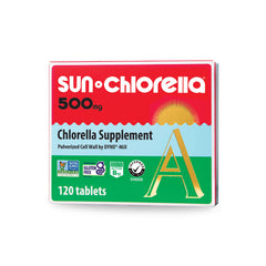 Front view of Sun Chlorella 500mg tablets
