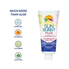 Sunburnt Plus Aloe Vera hydration for soothing skin.