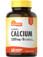 Sundance Calcium 1200 mg + Vitamin D3 5000 IU softgels bottle