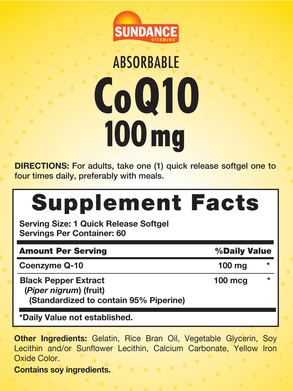 Softgels with Black Pepper Extract and label