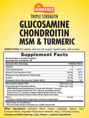 Close-up of Sundance Glucosamine Chondroitin with MSM and Turmeric caplets