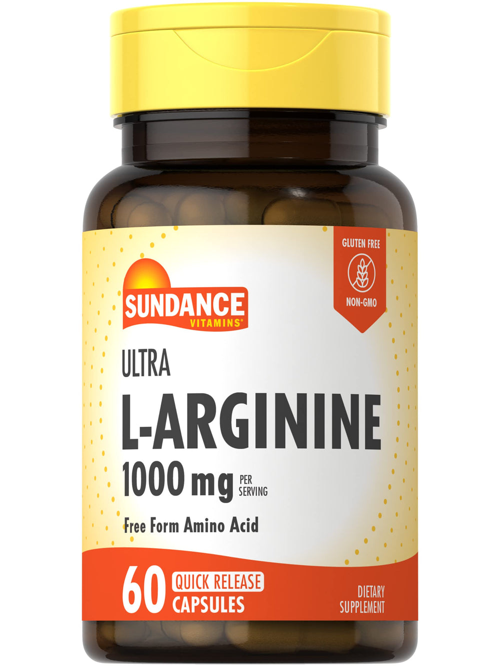 Sundance L-Arginine 1000mg capsules - 60 count bottle
