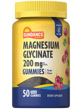 Bottle of Sundance Magnesium Glycinate Gummies grape flavor