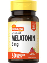 Sundance Melatonin 3mg Fast Dissolve tablets in bottle – berry flavor