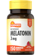 Front view of Sundance Melatonin Fast Dissolve 3mg berry tablet