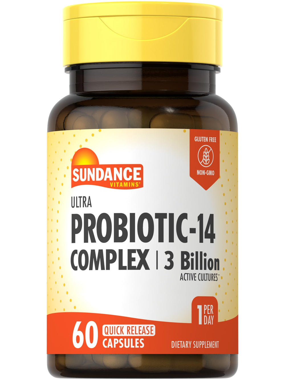 Sundance Probiotic-14 Complex bottle front view with label