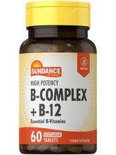 Front of Sundance Vitamin B-Complex with B-12 bottle