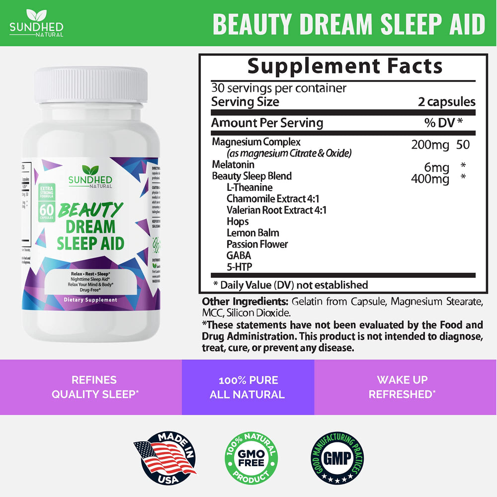 Close-up of label highlighting Melatonin and Valerian Root