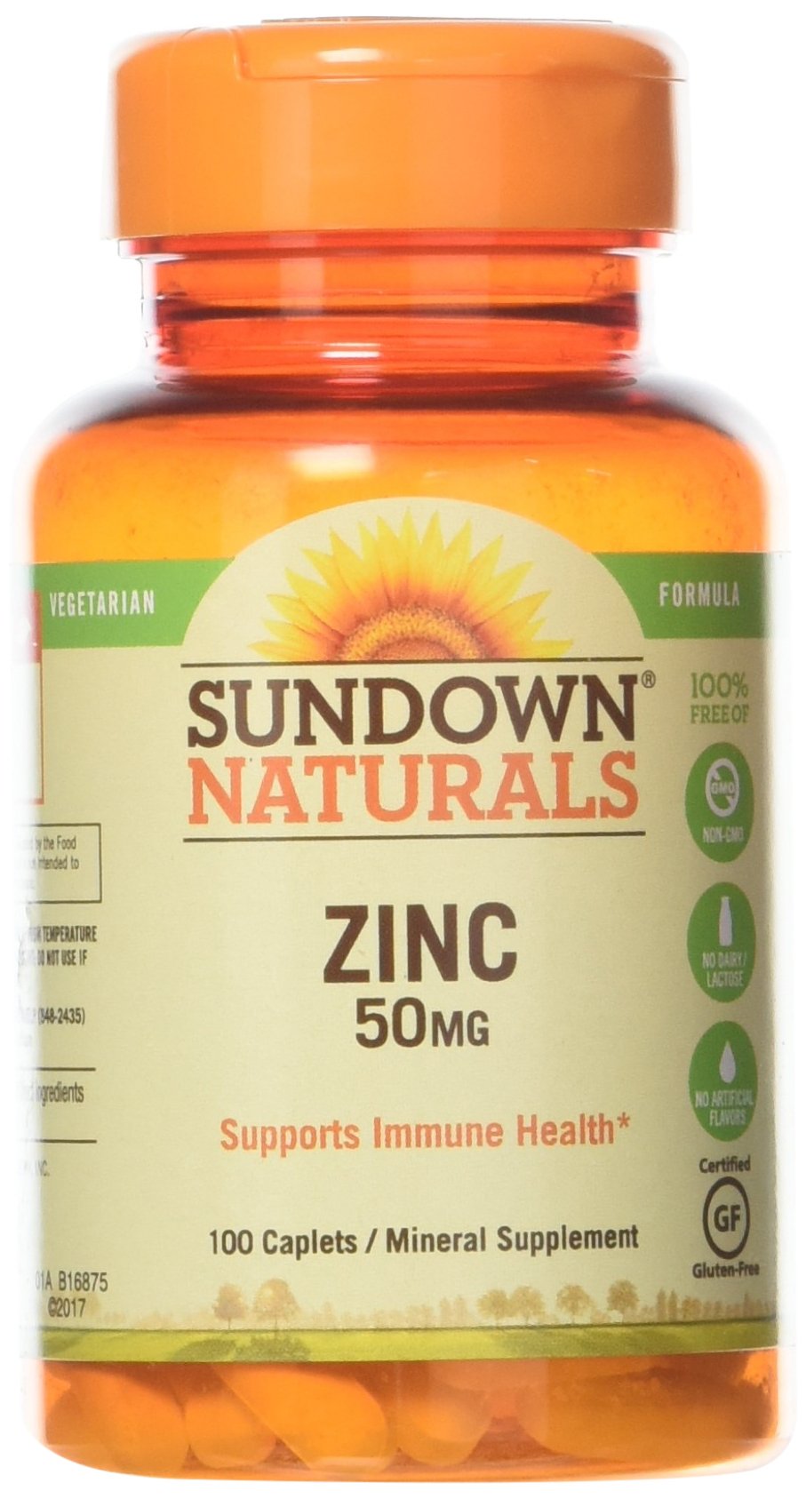 Sundown Zinc Gluconate 50 mg caplets bottle
