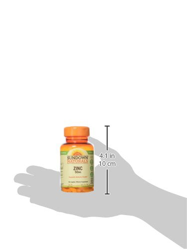 Zinc gluconate 50 mg label showing 100 caplets