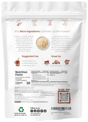 Cold-pressed organic sunflower lecithin powder with scoop