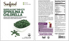 Sunfood Chlorella Spirulina Tablets 4oz bottle