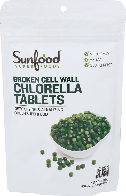 Sunfood Chlorella Tablets in a 4 oz bag