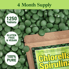 Chlorella and spirulina cultivated in direct sunlight