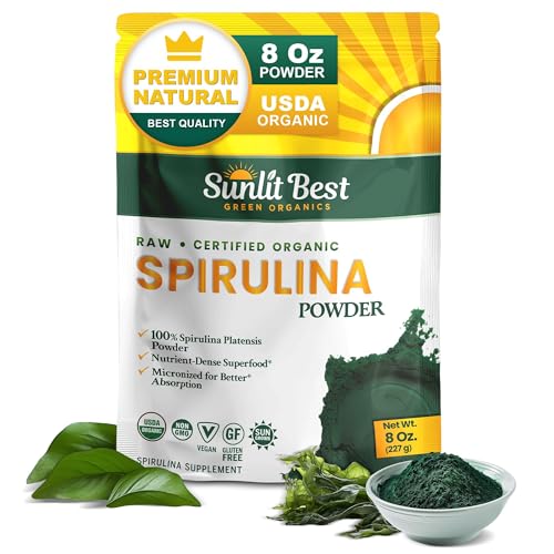 Sunlit Spirulina Powder 8 oz front label