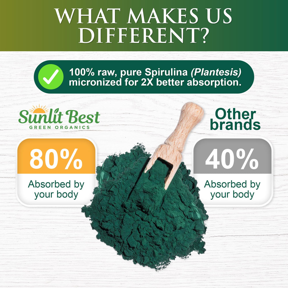 Non-GMO gluten-free vegan spirulina powder packaging