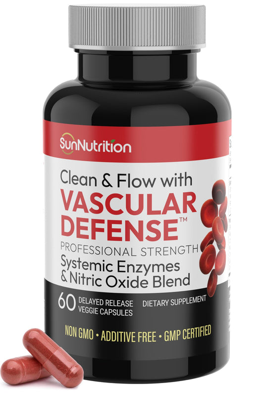 SunNutrition nattokinase supplement bottle front label with 60 capsules