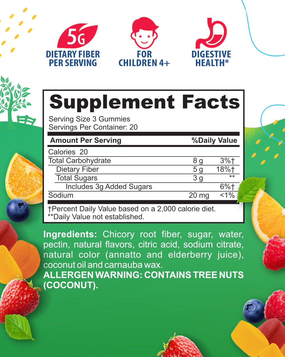 Close-up of Sunny Sam Fiber Gummies bottle
