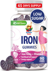 Sunny Sam Iron Gummies bottle on a white background