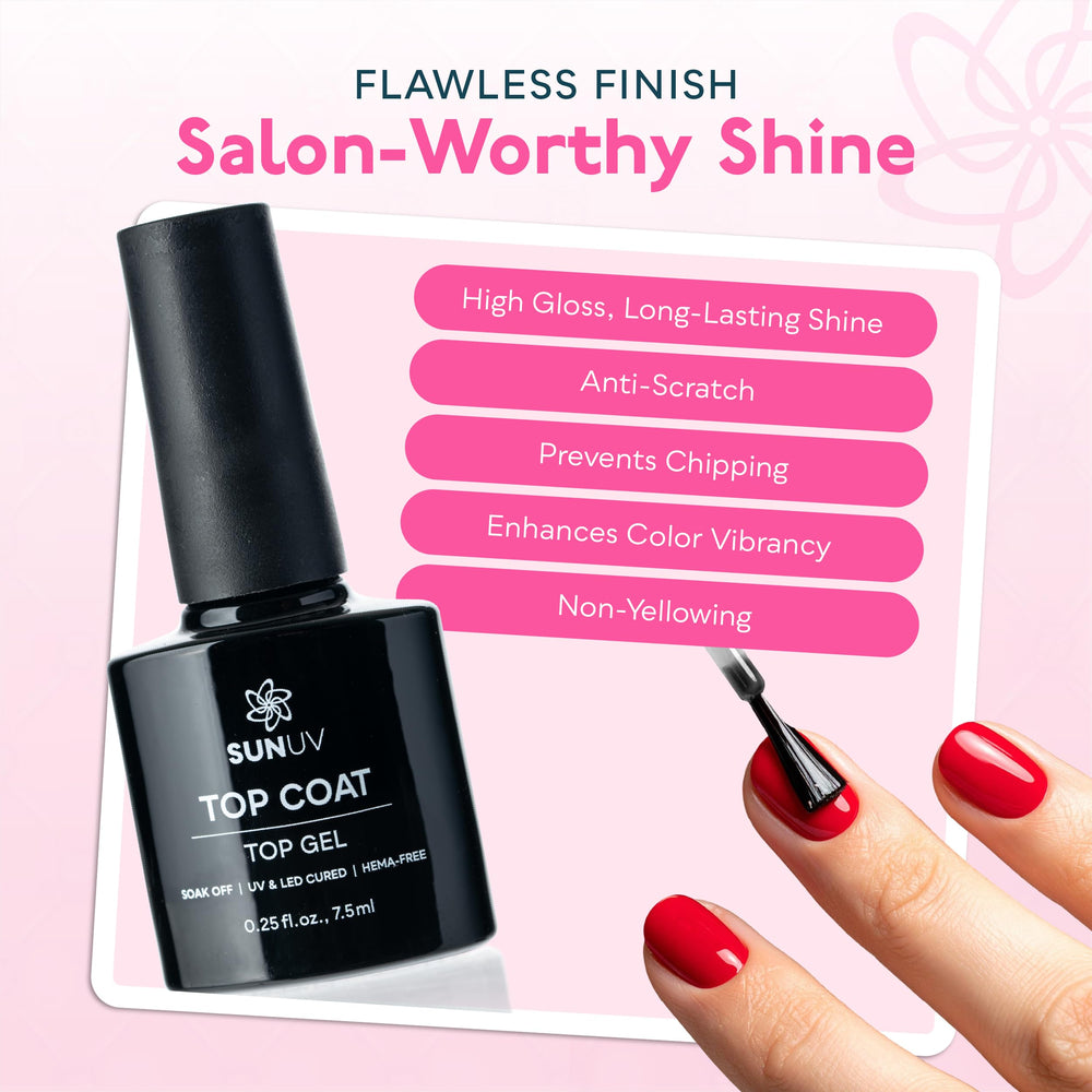 SUNUV black gel polish bottle for bold, glossy nails.